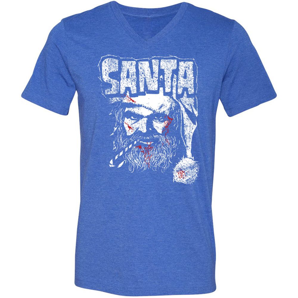 Unisex V-Neck T-Shirt - AT6QF4TE - Heather True Royal - 14