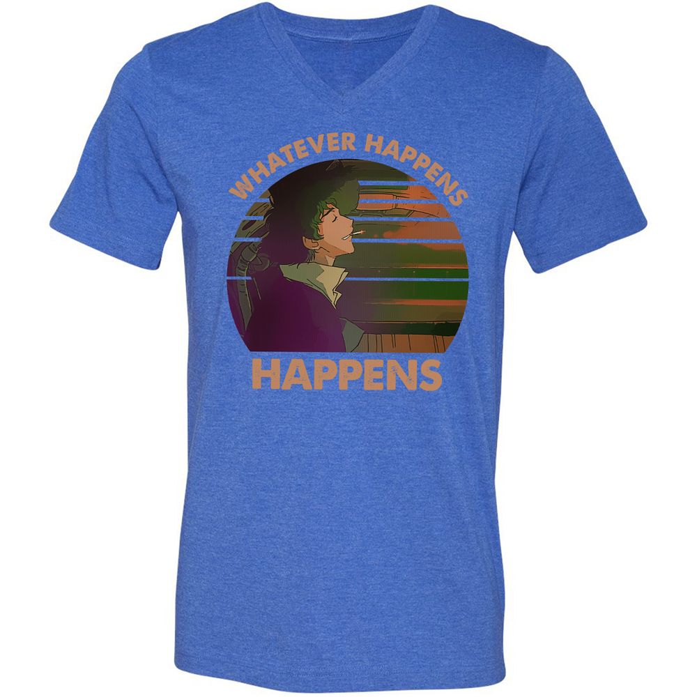 Unisex V-Neck T-Shirt - 4NBHQ3P2 - Heather True Royal - 14