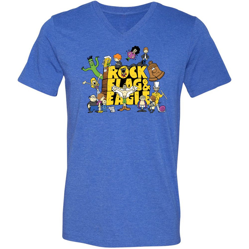 Unisex V-Neck T-Shirt - G2UG4R2C - Heather True Royal - 14