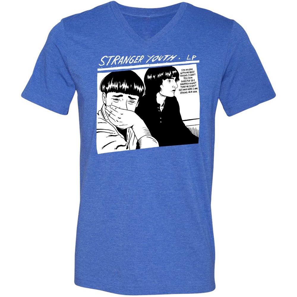 Unisex V-Neck T-Shirt - 7R3H5595 - Heather True Royal - 14