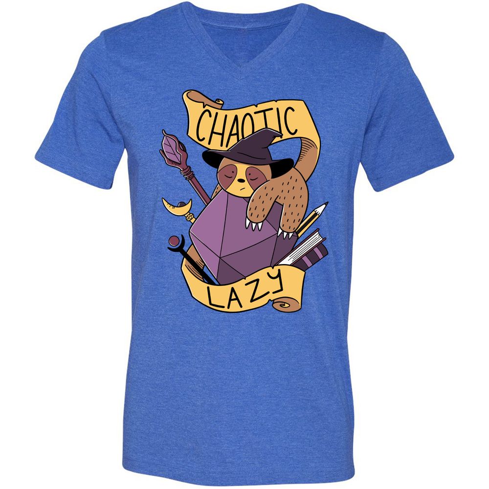 Unisex V-Neck T-Shirt - GK2YEMJK - Heather True Royal - 14
