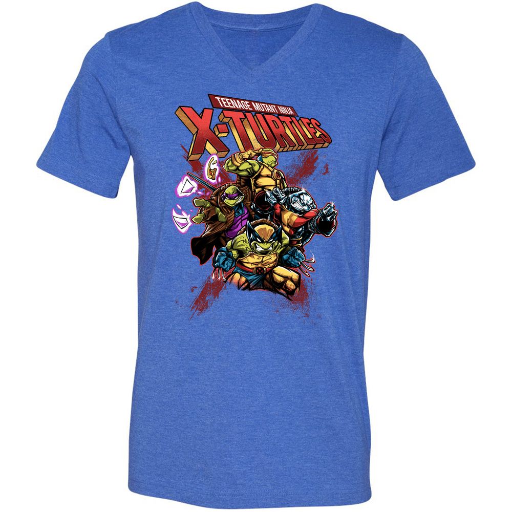 Unisex V-Neck T-Shirt - LUMYUC3U - Heather True Royal - 14