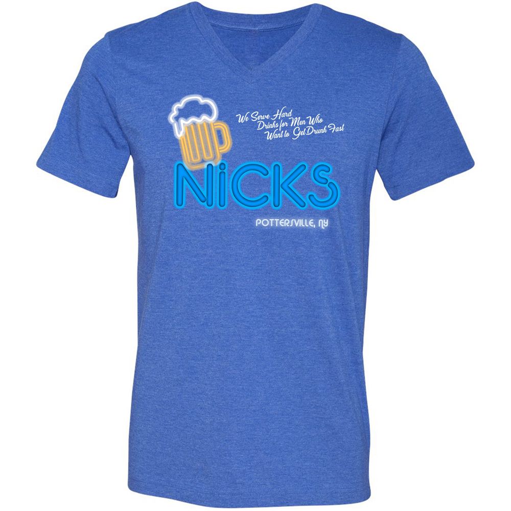 Unisex V-Neck T-Shirt - 6QKXNHTC - Heather True Royal - 14