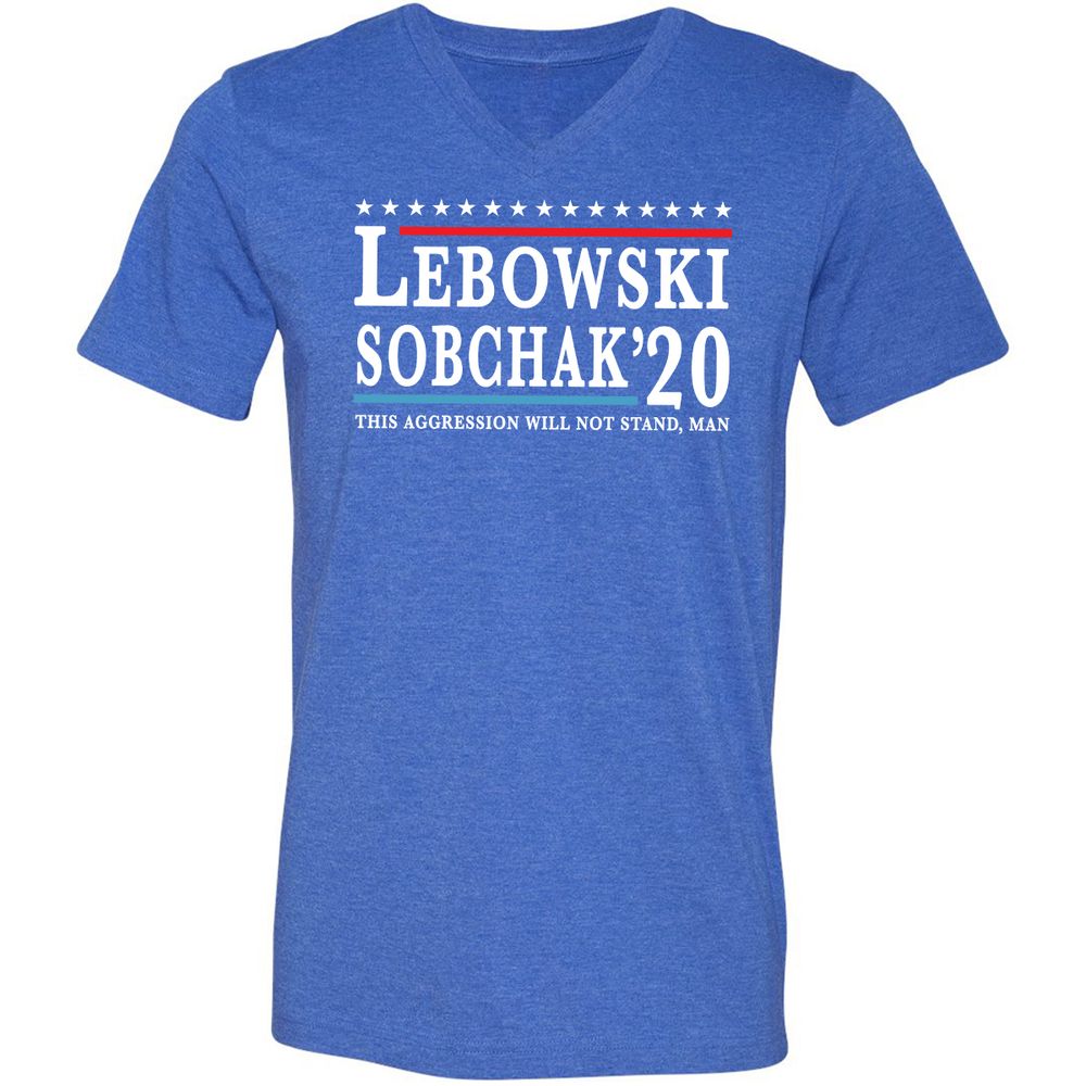 Unisex V-Neck T-Shirt - MV4JAR2U - Heather True Royal - 14