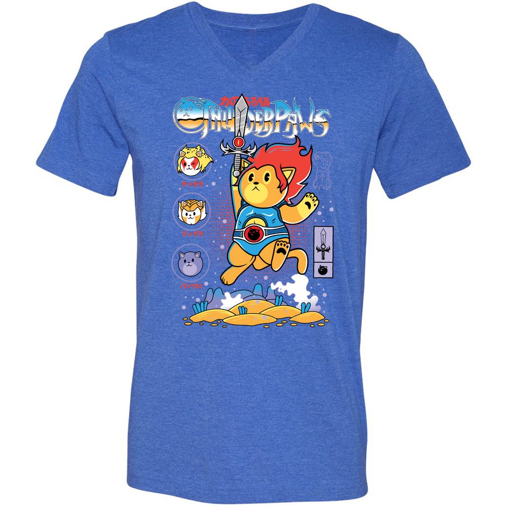 Unisex V-Neck T-Shirt - KFGYZAA2 - Heather True Royal - 14