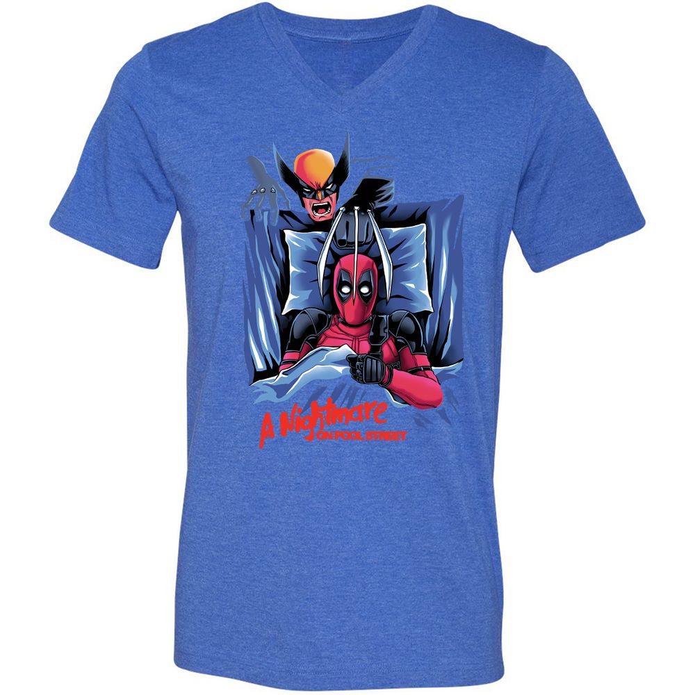 Unisex V-Neck T-Shirt - Z2QU7LS1 - Heather True Royal - 14