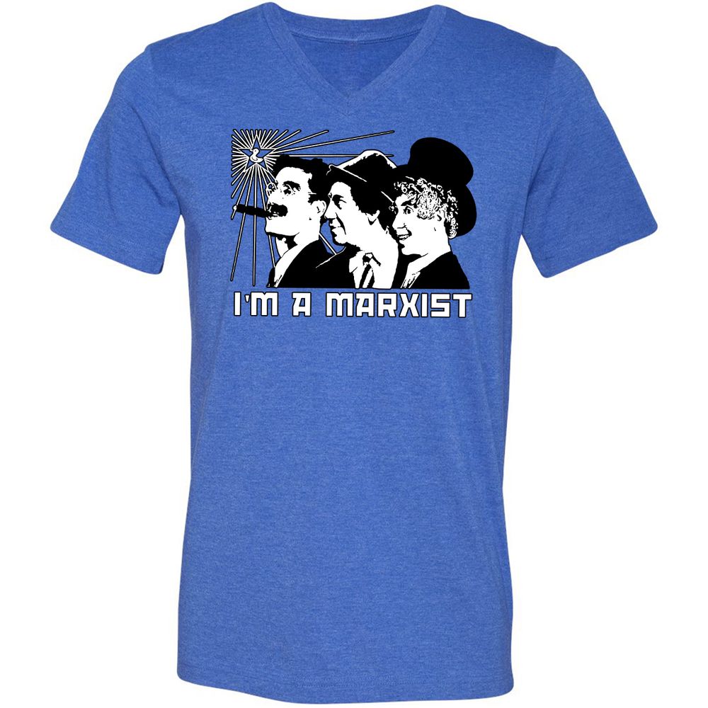 Unisex V-Neck T-Shirt - J9LPN5CU - Heather True Royal - 14