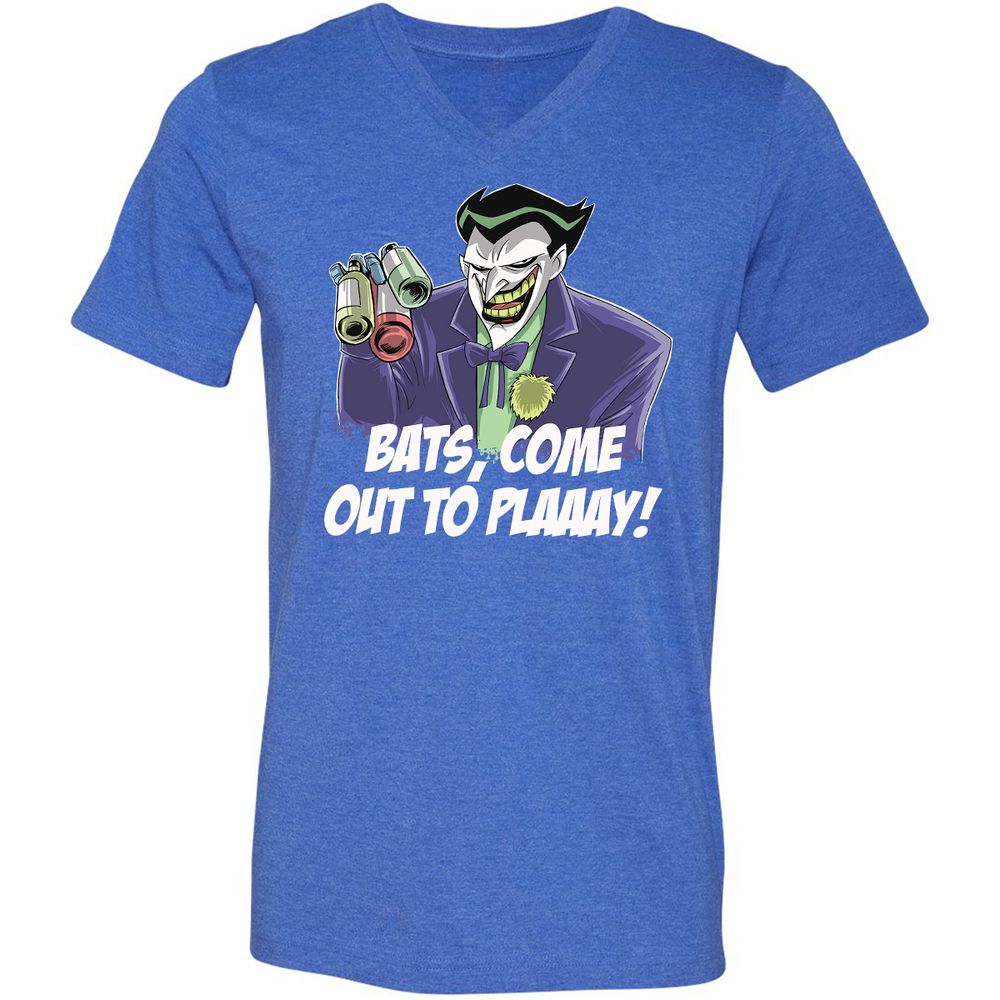 Unisex V-Neck T-Shirt - 9HKHLTE6 - Heather True Royal - 14