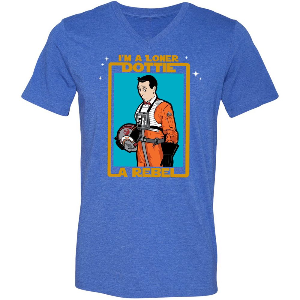 Unisex V-Neck T-Shirt - N9XAJXY4 - Heather True Royal - 14