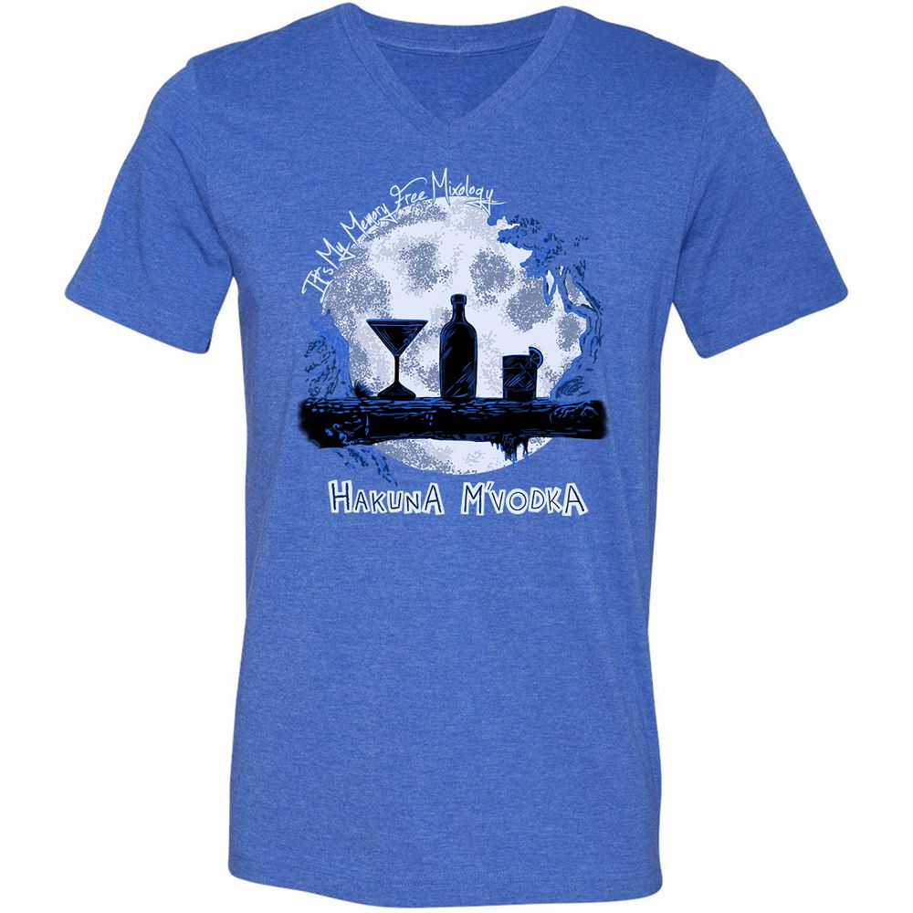 Unisex V-Neck T-Shirt - TXNGVC89 - Heather True Royal - 14