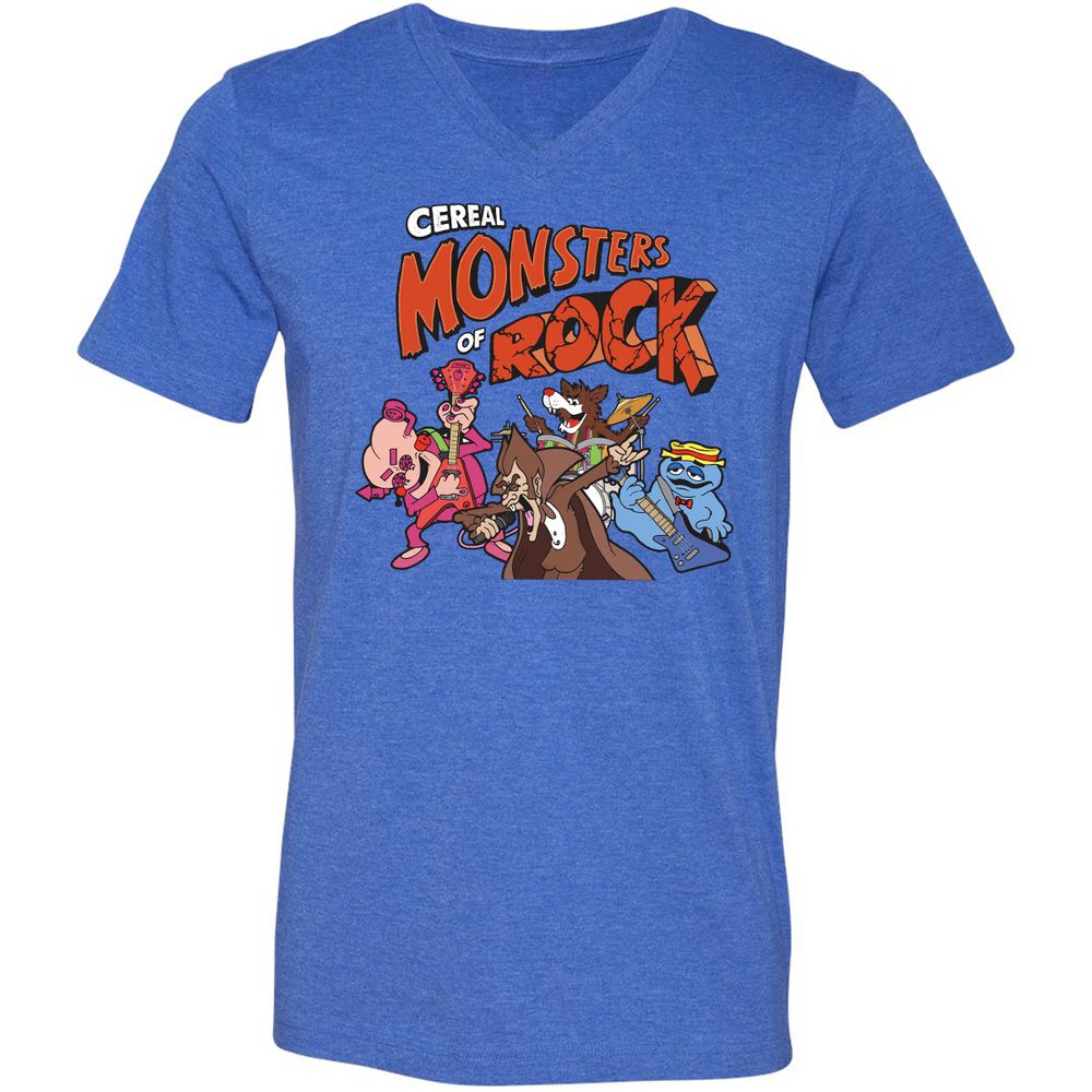 Unisex V-Neck T-Shirt - BB8WW48R - Heather True Royal - 14