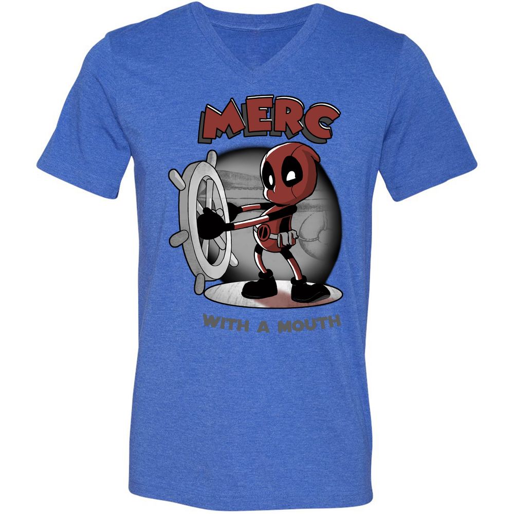 Unisex V-Neck T-Shirt - ARPCGBMZ - Heather True Royal - 14