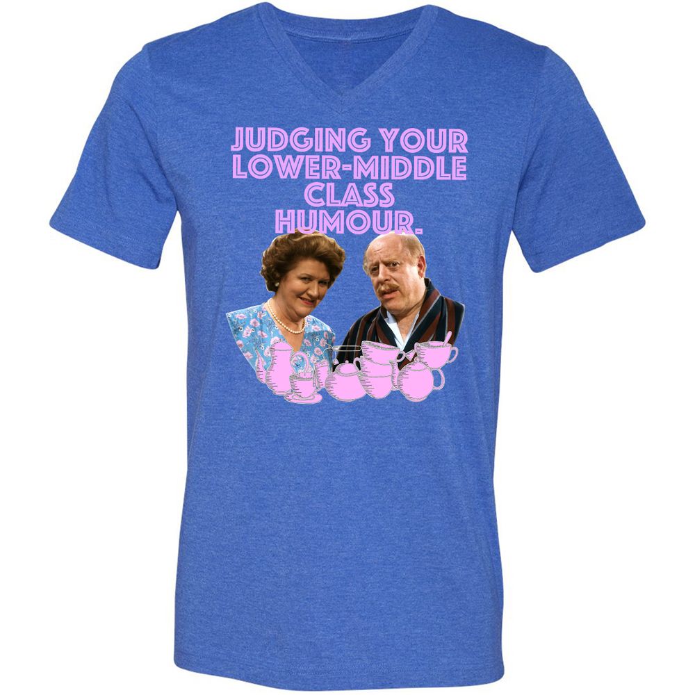 Unisex V-Neck T-Shirt - LM1X6P4C - Heather True Royal - 14