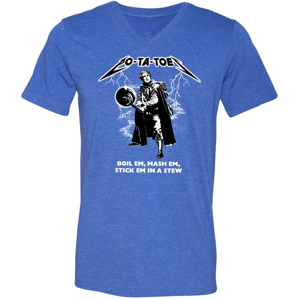 Unisex V-Neck T-Shirt - 92XCU967 - Heather True Royal - 14