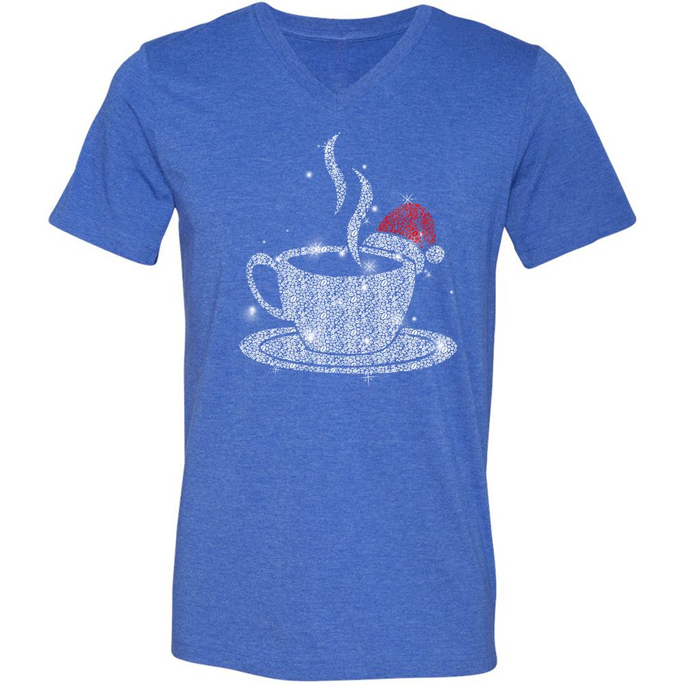 Unisex V-Neck T-Shirt - Y2JF5PGA - Heather True Royal - 14