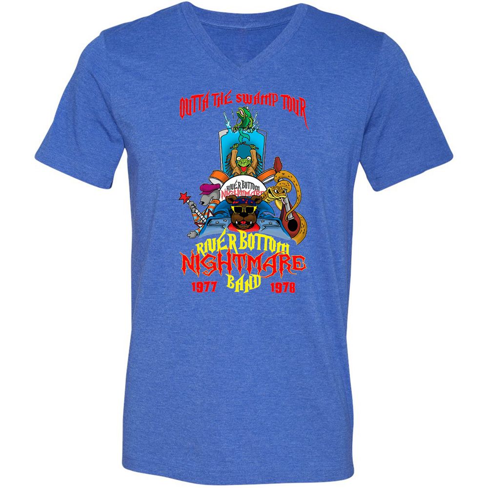 Unisex V-Neck T-Shirt - WKJ7B2PM - Heather True Royal - 14