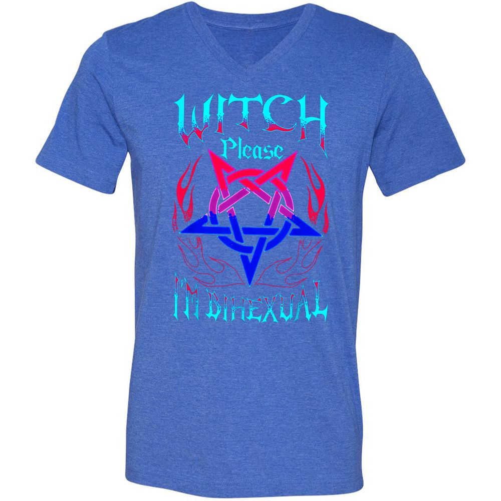 Unisex V-Neck T-Shirt - FRX93FB3 - Heather True Royal - 14