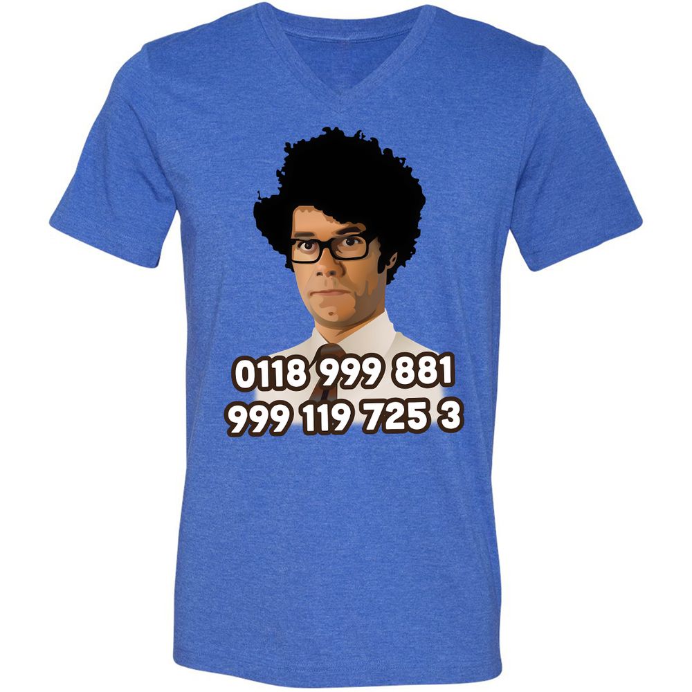 Unisex V-Neck T-Shirt - H9VCM36G - Heather True Royal - 14