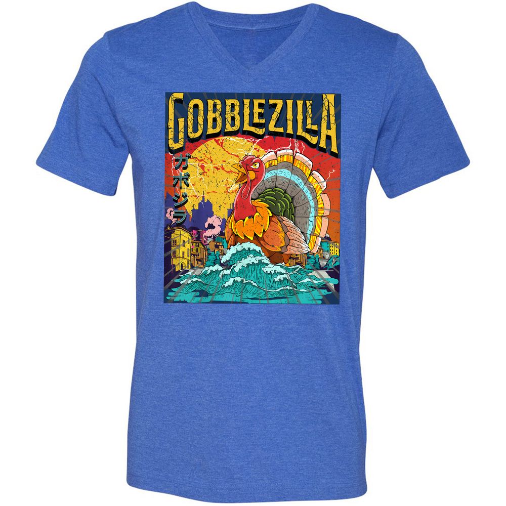 Unisex V-Neck T-Shirt - 96UUY1JW - Heather True Royal - 14