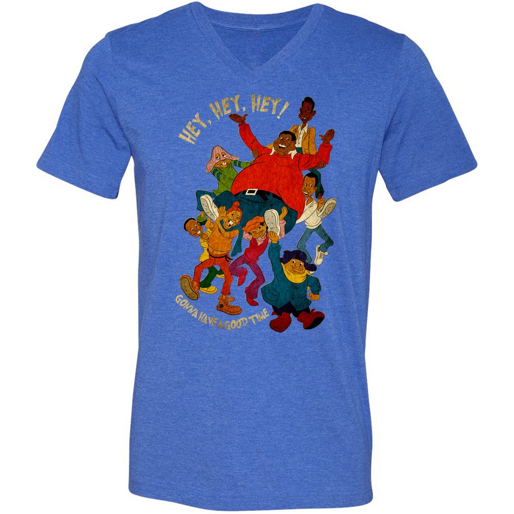 Unisex V-Neck T-Shirt - VMLU28QW - Heather True Royal - 14