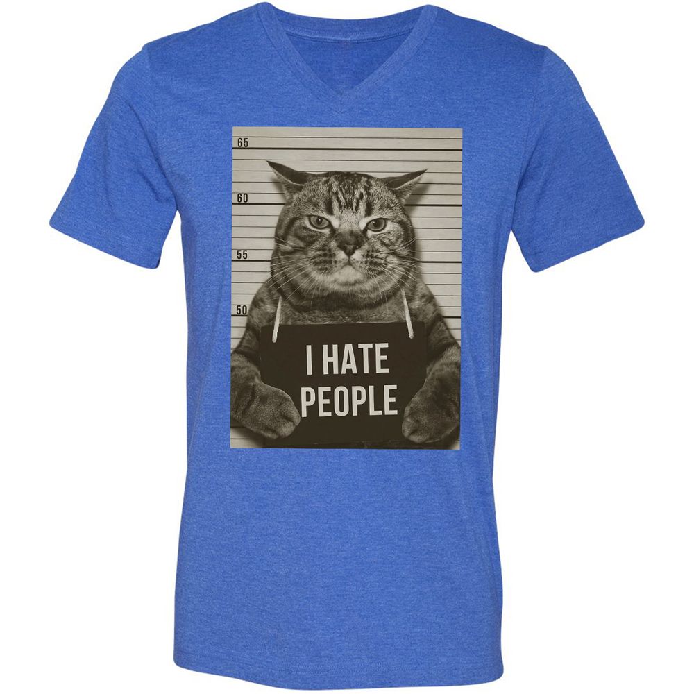 Unisex V-Neck T-Shirt - 1CEY6MXW - Heather True Royal - 14