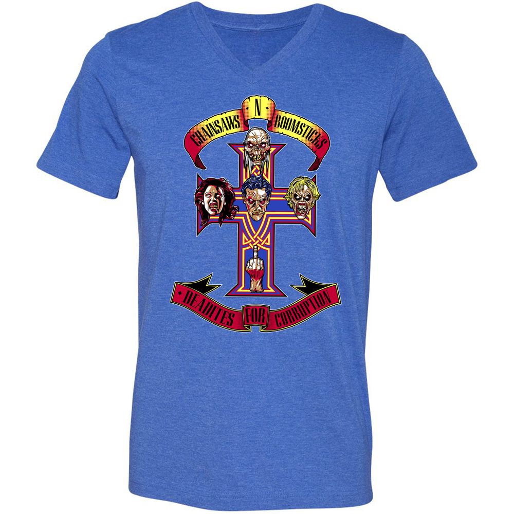 Unisex V-Neck T-Shirt - QQ23437K - Heather True Royal - 14