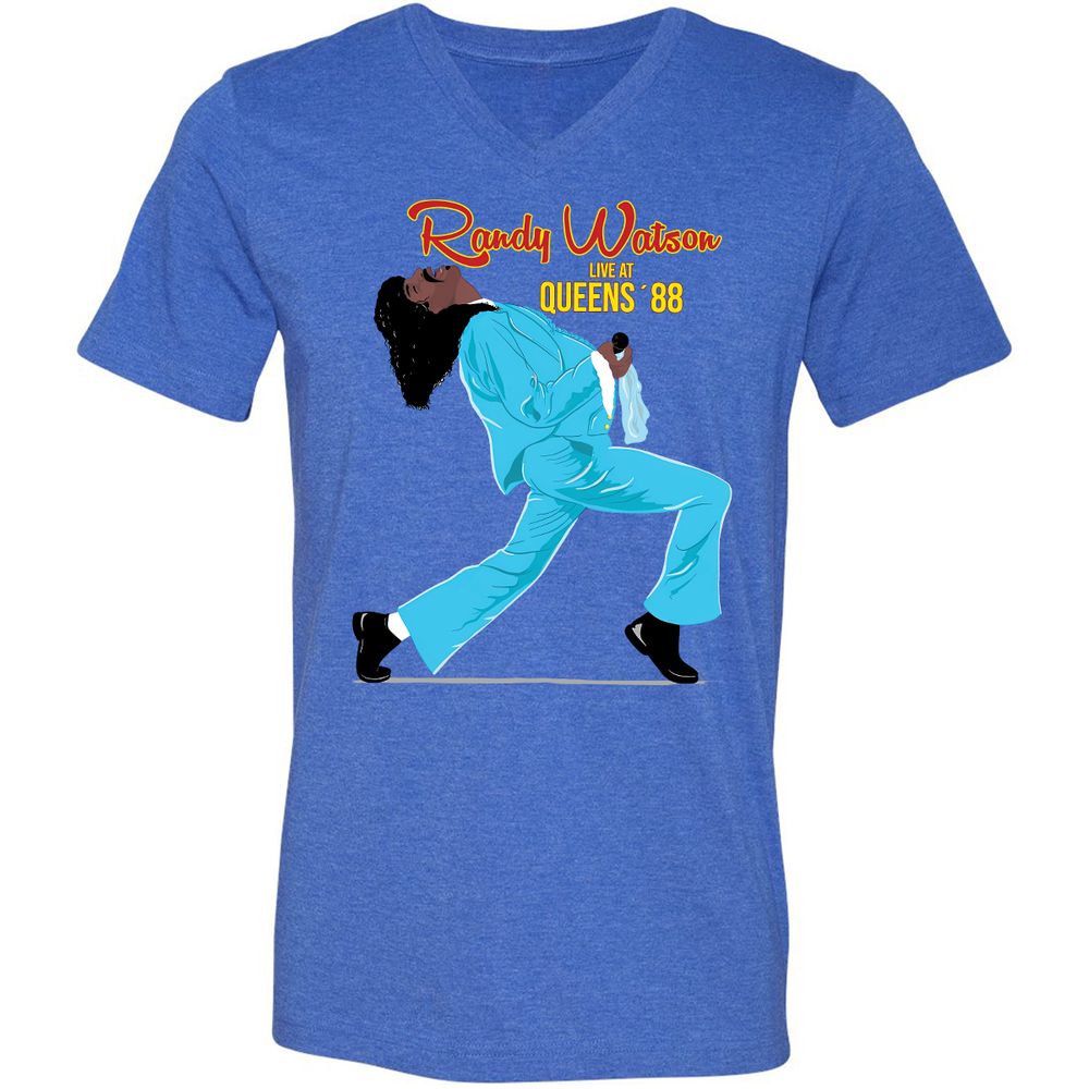 Unisex V-Neck T-Shirt - H32T7AGP - Heather True Royal - 14