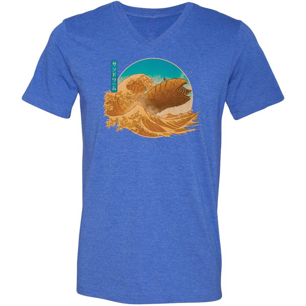 Unisex V-Neck T-Shirt - VXWQQW9Z - Heather True Royal - 14