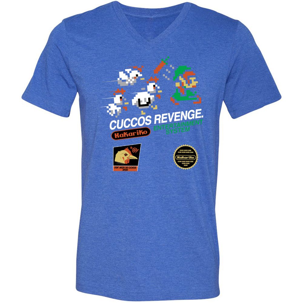 Unisex V-Neck T-Shirt - 5YHBQBQD - Heather True Royal - 14