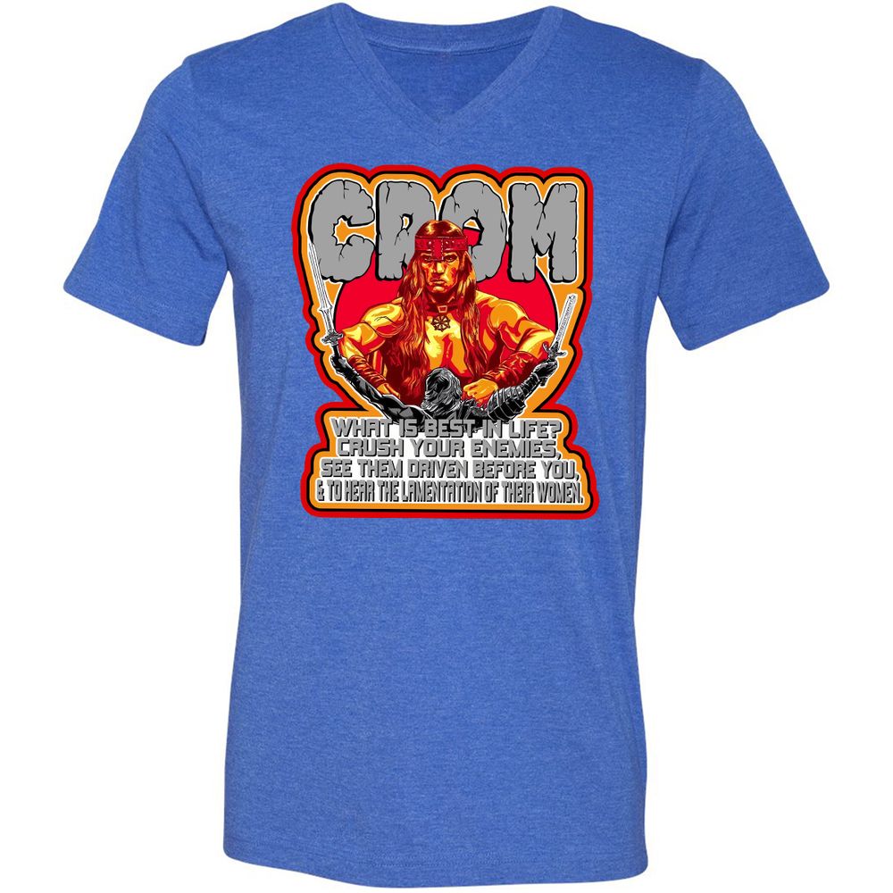 Unisex V-Neck T-Shirt - G2HUM18G - Heather True Royal - 14