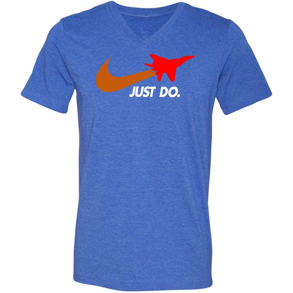 Unisex V-Neck T-Shirt - CVK4X2K5 - Heather True Royal - 14