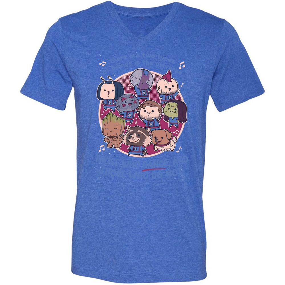 Unisex V-Neck T-Shirt - AXH7DPYF - Heather True Royal - 14