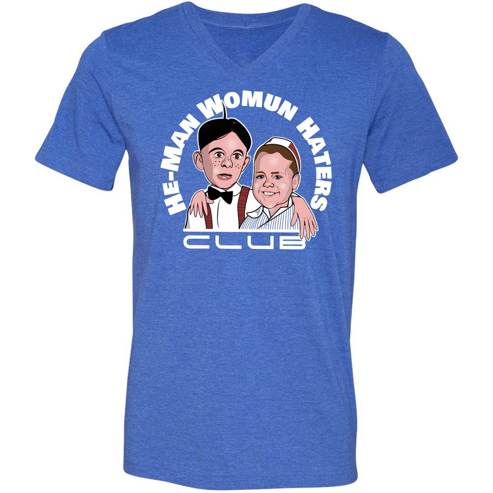 Unisex V-Neck T-Shirt - NZM4XFY2 - Heather True Royal - 14