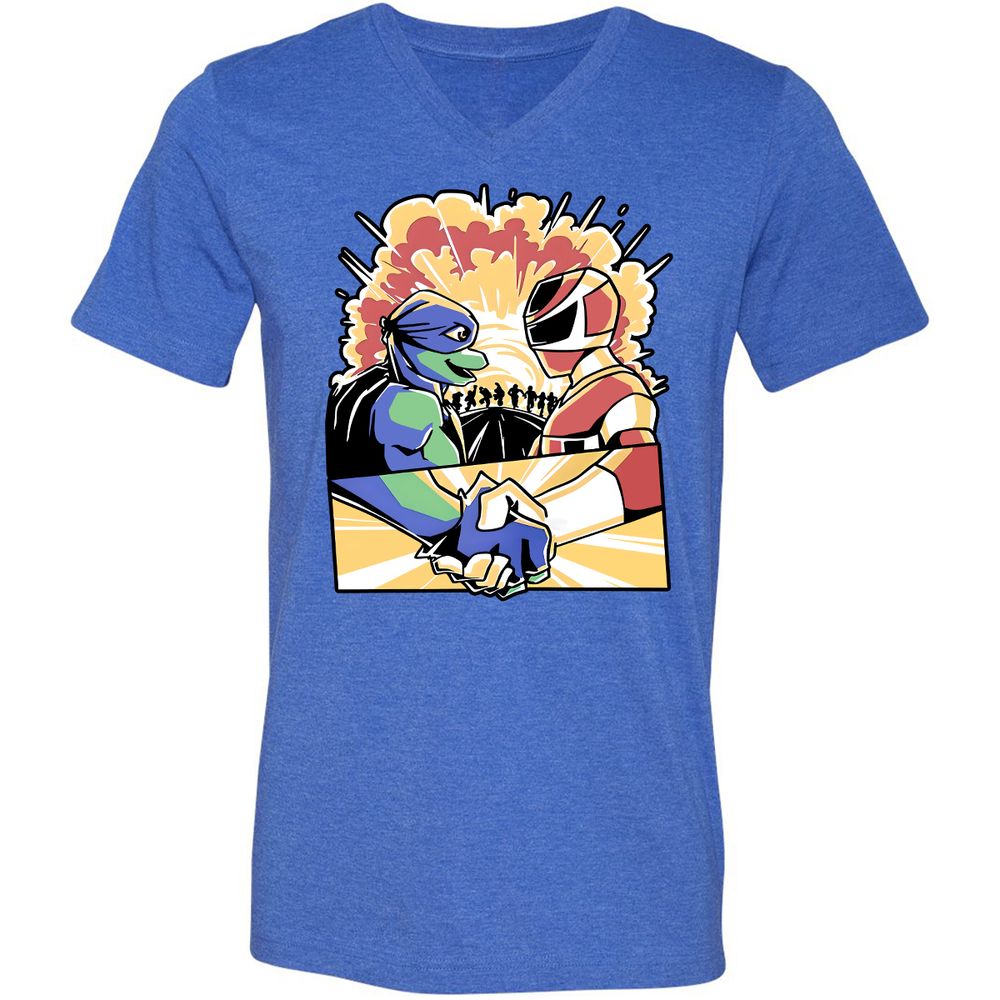 Unisex V-Neck T-Shirt - EW9X64FU - Heather True Royal - 14