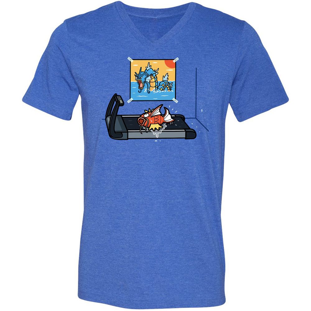 Unisex V-Neck T-Shirt - EGMUSM6H - Heather True Royal - 14