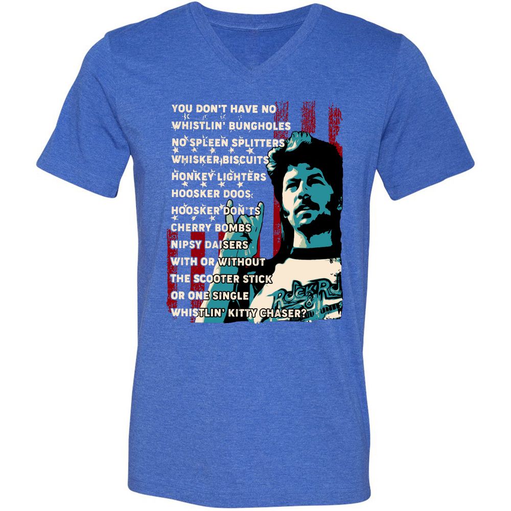 Unisex V-Neck T-Shirt - 92A1VNWQ - Heather True Royal - 14