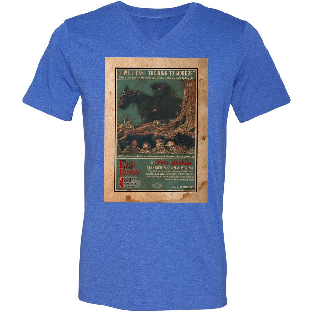 Unisex V-Neck T-Shirt - FBT6SARX - Heather True Royal - 14