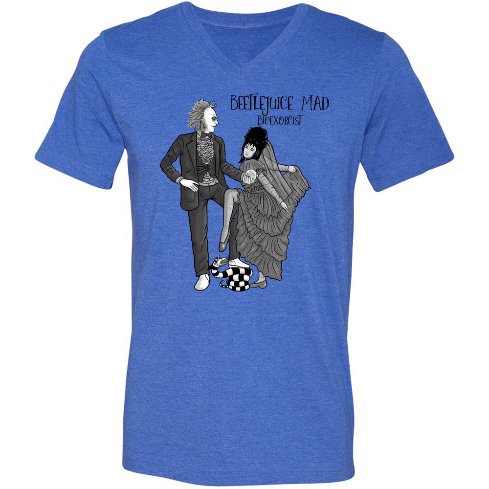 Unisex V-Neck T-Shirt - 2TV4J9AB - Heather True Royal - 14