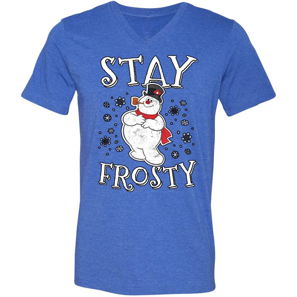 Unisex V-Neck T-Shirt - T5P7LFPJ - Heather True Royal - 14