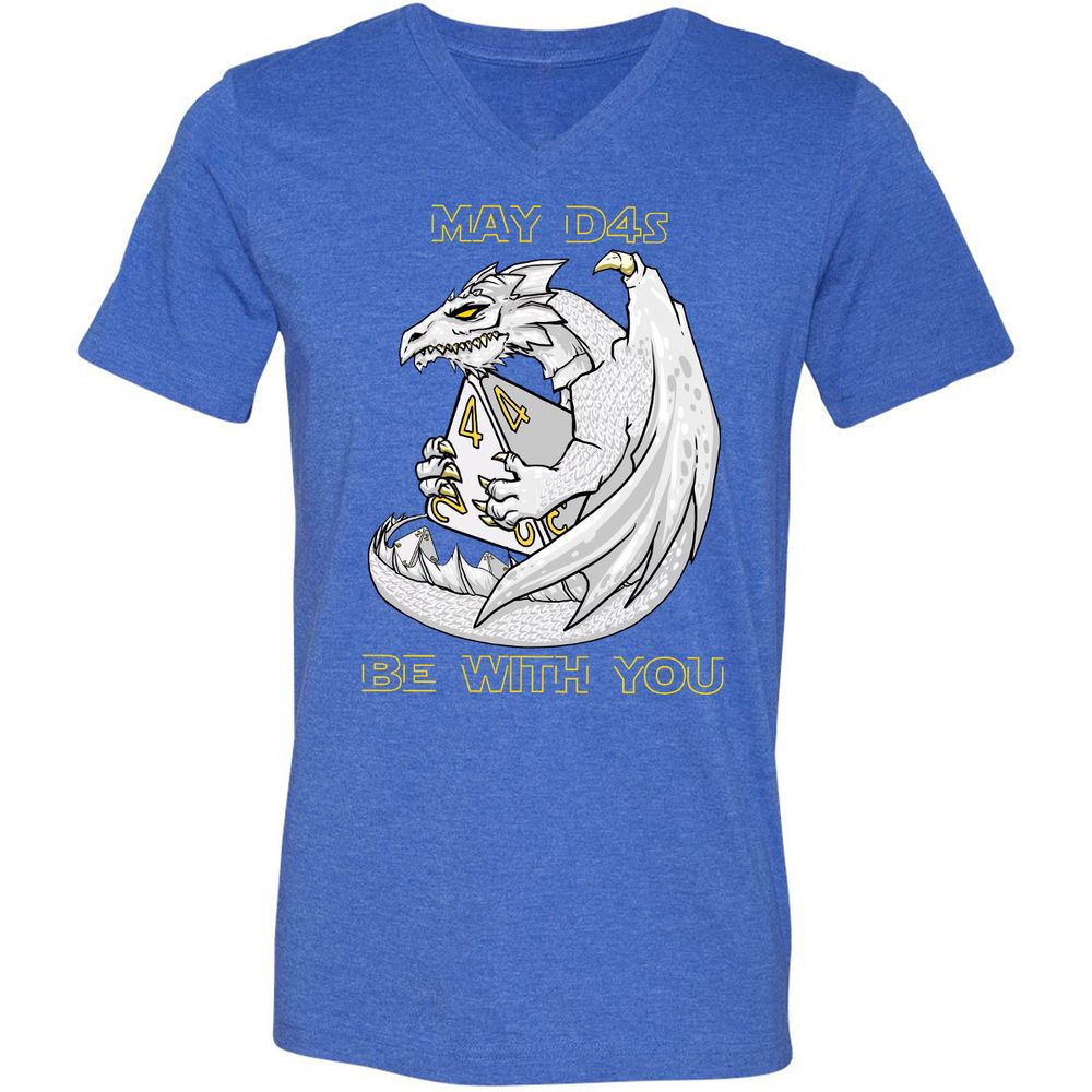 Unisex V-Neck T-Shirt - 7BRAARNN - Heather True Royal - 14