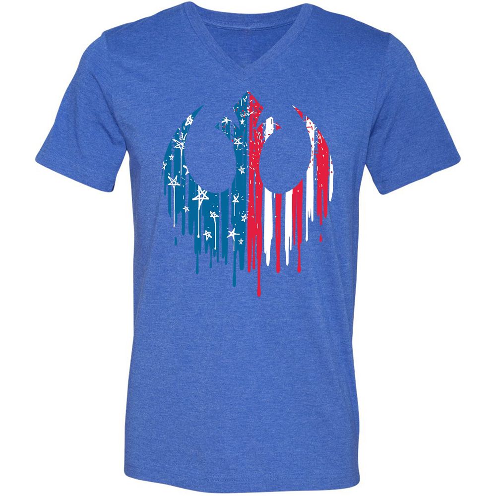 Unisex V-Neck T-Shirt - 6MXHH2TR - Heather True Royal - 14