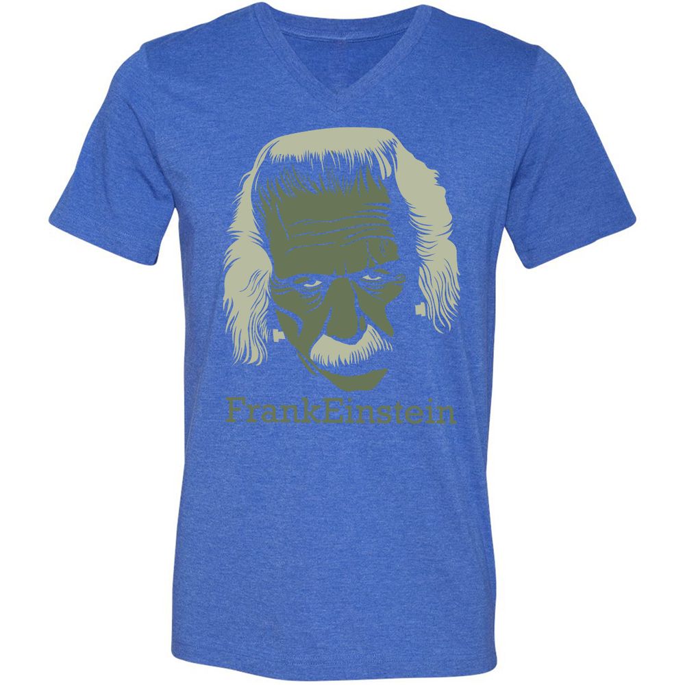 Unisex V-Neck T-Shirt - L35Y4F9U - Heather True Royal - 14