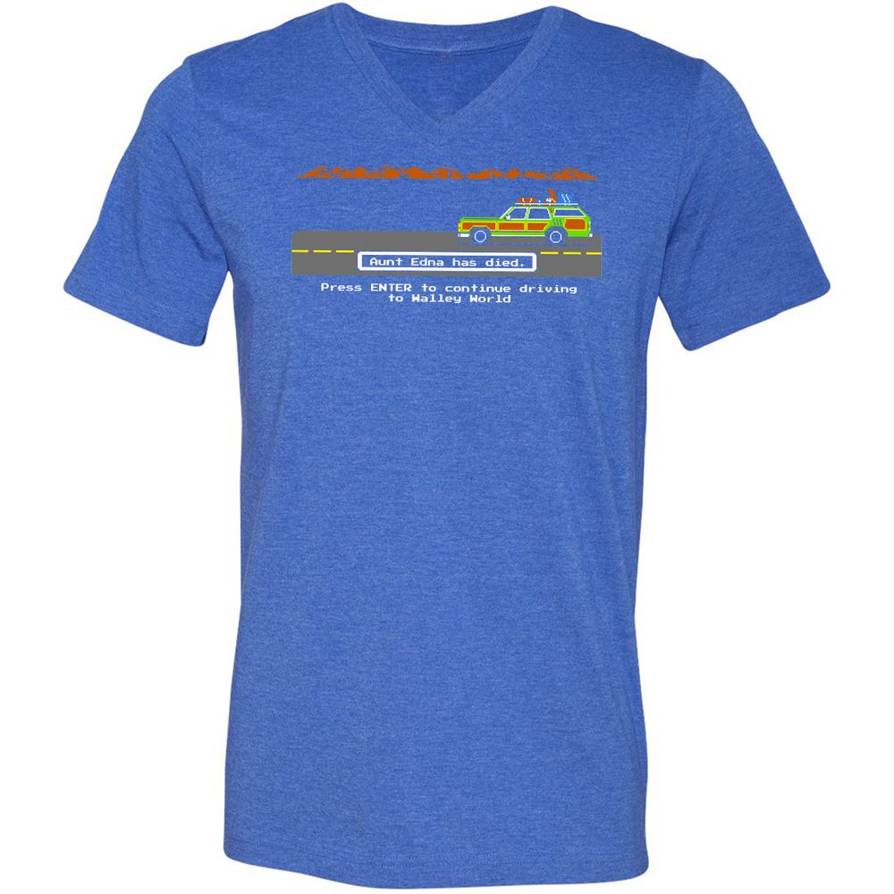 Unisex V-Neck T-Shirt - M2CMVCGH - Heather True Royal - 14