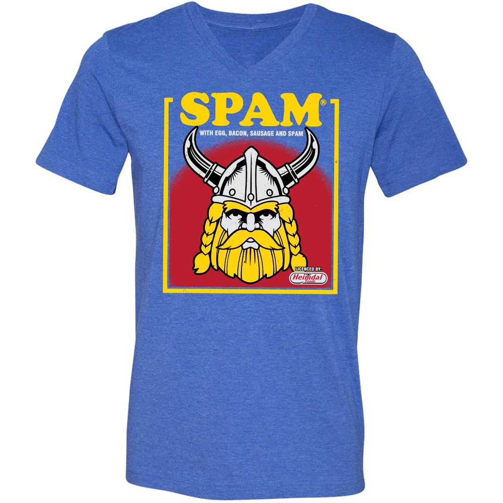 Unisex V-Neck T-Shirt - 2CVFT3V8 - Heather True Royal - 14