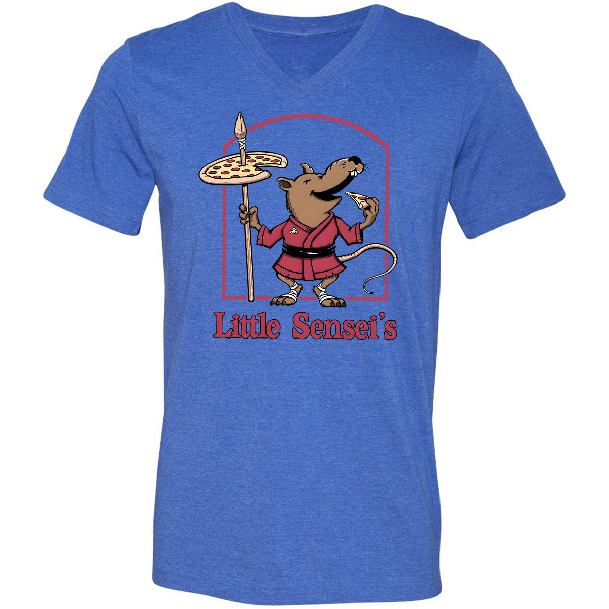 Unisex V-Neck T-Shirt - ZW3YDCCH - Heather True Royal - 14