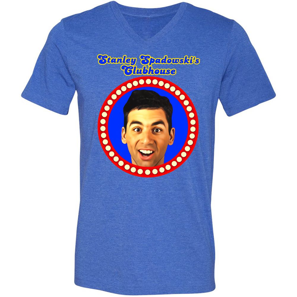 Unisex V-Neck T-Shirt - RE3VZ2HA - Heather True Royal - 14