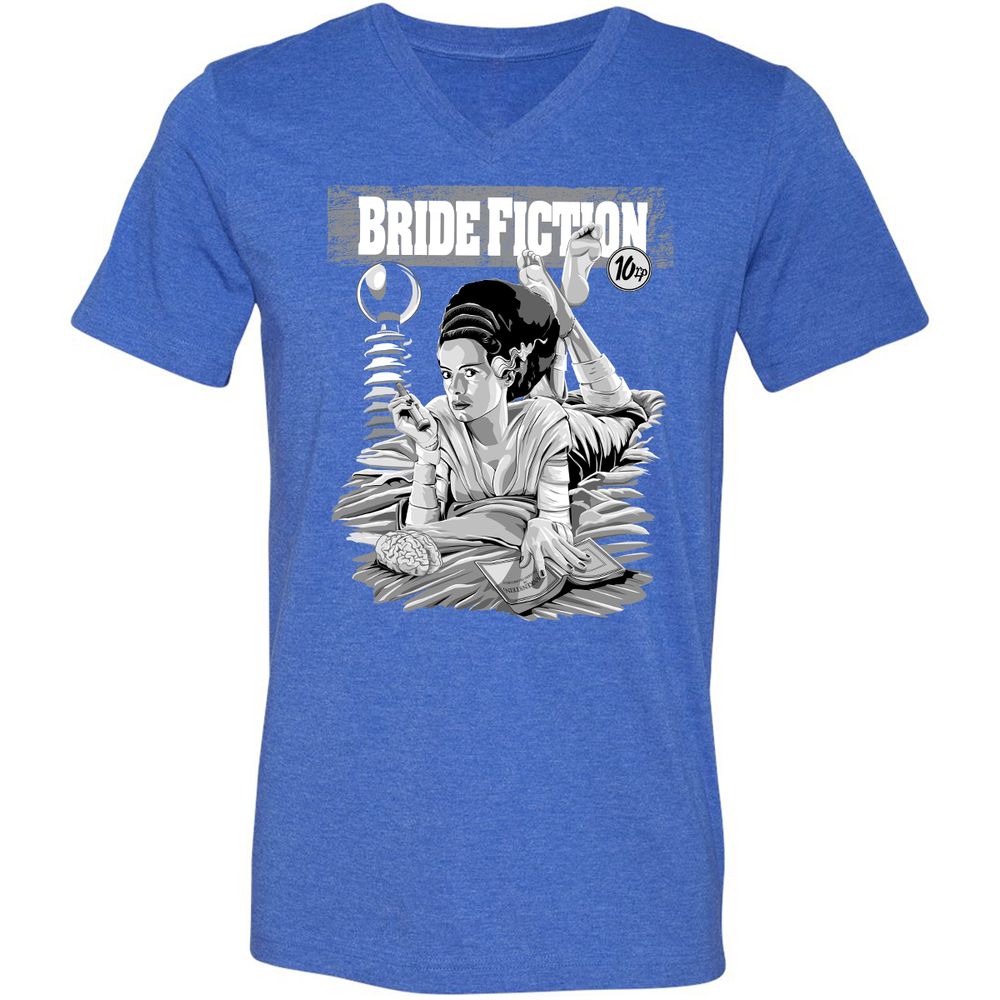 Unisex V-Neck T-Shirt - 733FYL3C - Heather True Royal - 14
