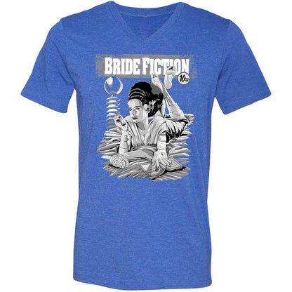 Unisex V-Neck T-Shirt - 733FYL3C - Heather True Royal - 14