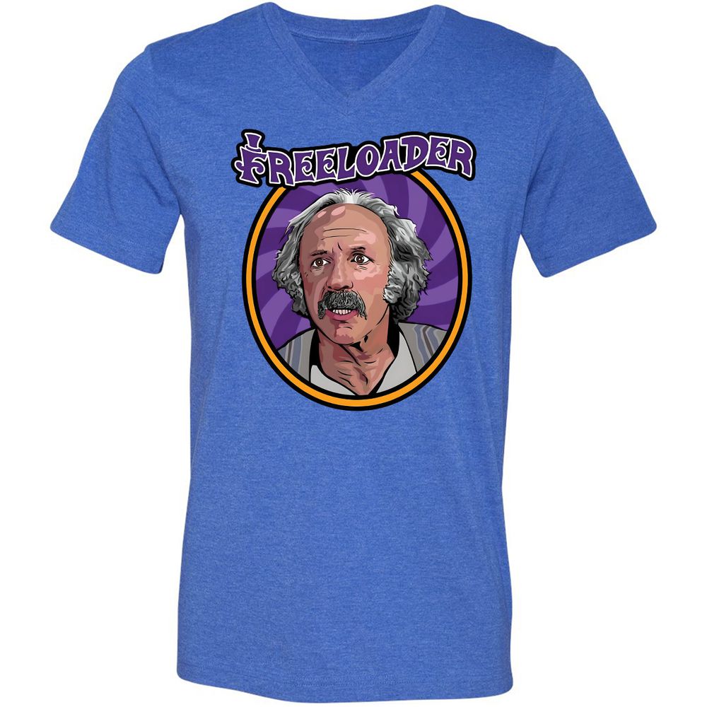 Unisex V-Neck T-Shirt - HVDGK9JR - Heather True Royal - 14