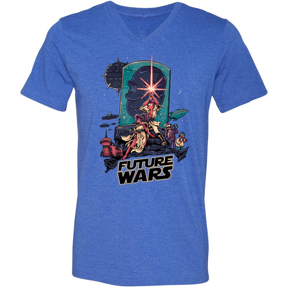 Unisex V-Neck T-Shirt - D3KT9KE3 - Heather True Royal - 14